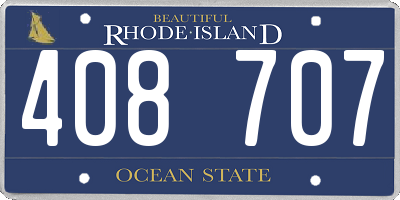 RI license plate 408707