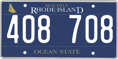 RI license plate 408708