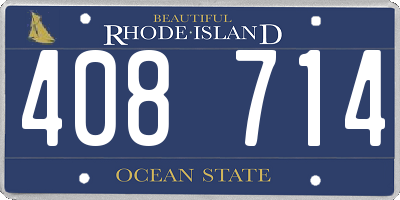 RI license plate 408714