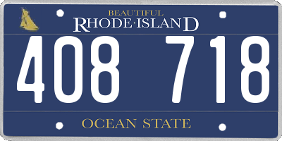 RI license plate 408718