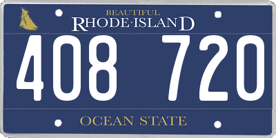 RI license plate 408720