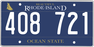 RI license plate 408721