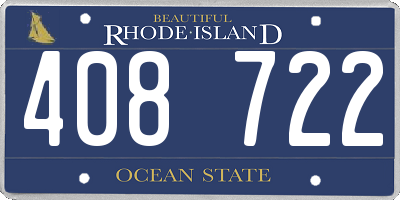 RI license plate 408722