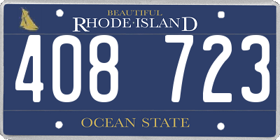 RI license plate 408723