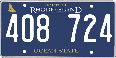 RI license plate 408724
