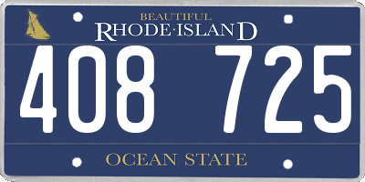 RI license plate 408725