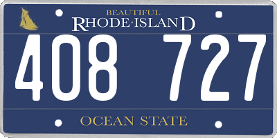 RI license plate 408727