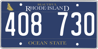 RI license plate 408730