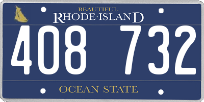 RI license plate 408732