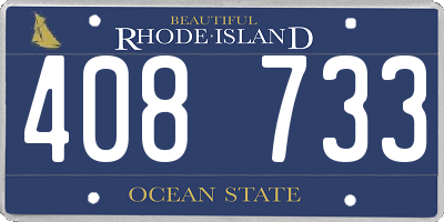 RI license plate 408733