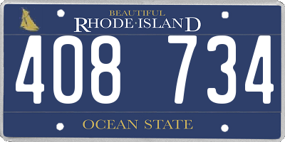 RI license plate 408734