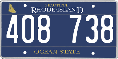 RI license plate 408738