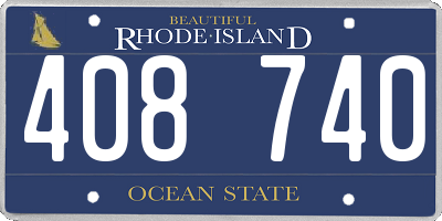 RI license plate 408740