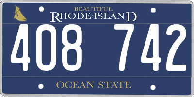 RI license plate 408742