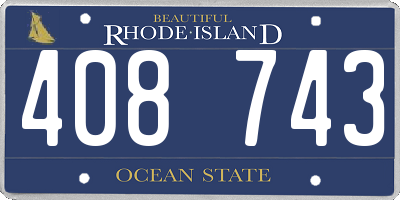 RI license plate 408743