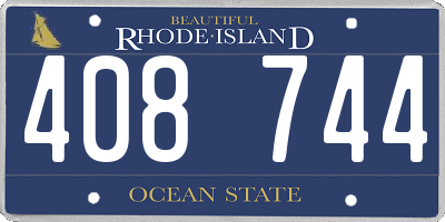 RI license plate 408744