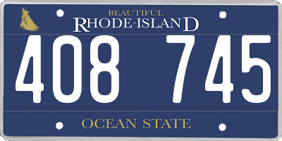 RI license plate 408745