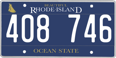 RI license plate 408746