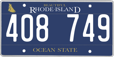 RI license plate 408749