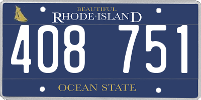 RI license plate 408751