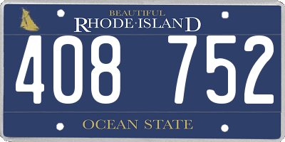RI license plate 408752