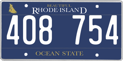 RI license plate 408754