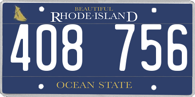 RI license plate 408756