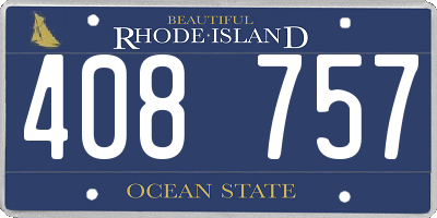 RI license plate 408757