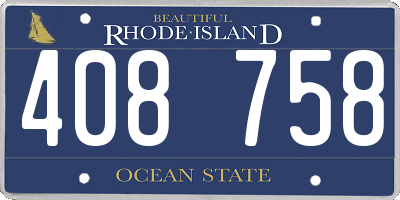 RI license plate 408758