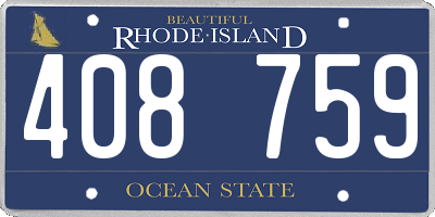 RI license plate 408759