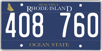 RI license plate 408760