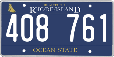 RI license plate 408761