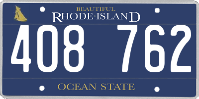 RI license plate 408762