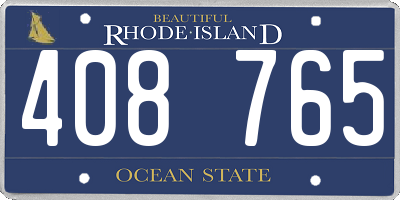 RI license plate 408765