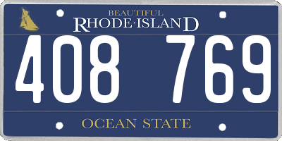 RI license plate 408769