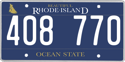 RI license plate 408770