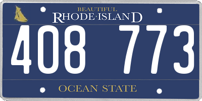 RI license plate 408773