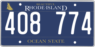 RI license plate 408774