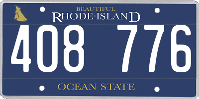 RI license plate 408776