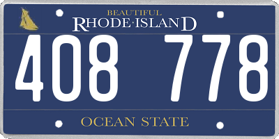 RI license plate 408778