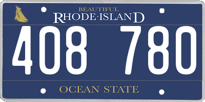 RI license plate 408780