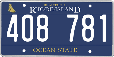 RI license plate 408781