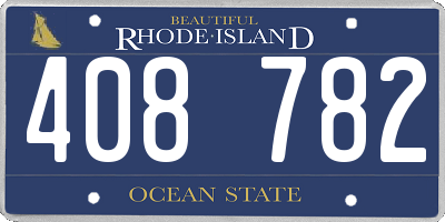 RI license plate 408782