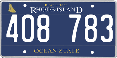 RI license plate 408783
