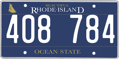 RI license plate 408784