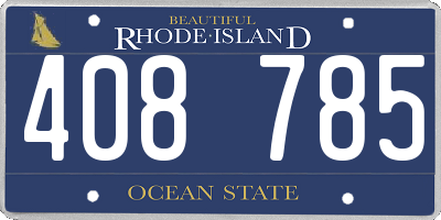 RI license plate 408785
