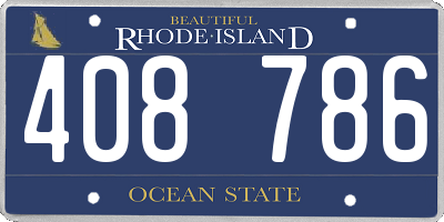 RI license plate 408786