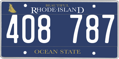 RI license plate 408787
