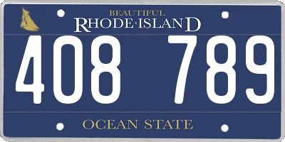 RI license plate 408789