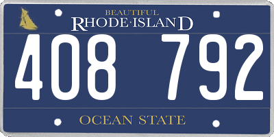 RI license plate 408792